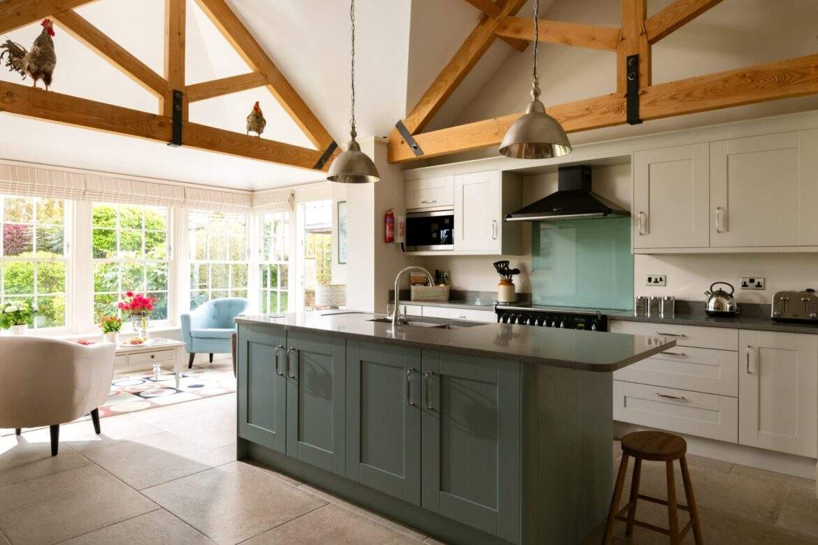 Garden Cottage kitchen island towards sun room Garden Cottage kitchen island towards sun room