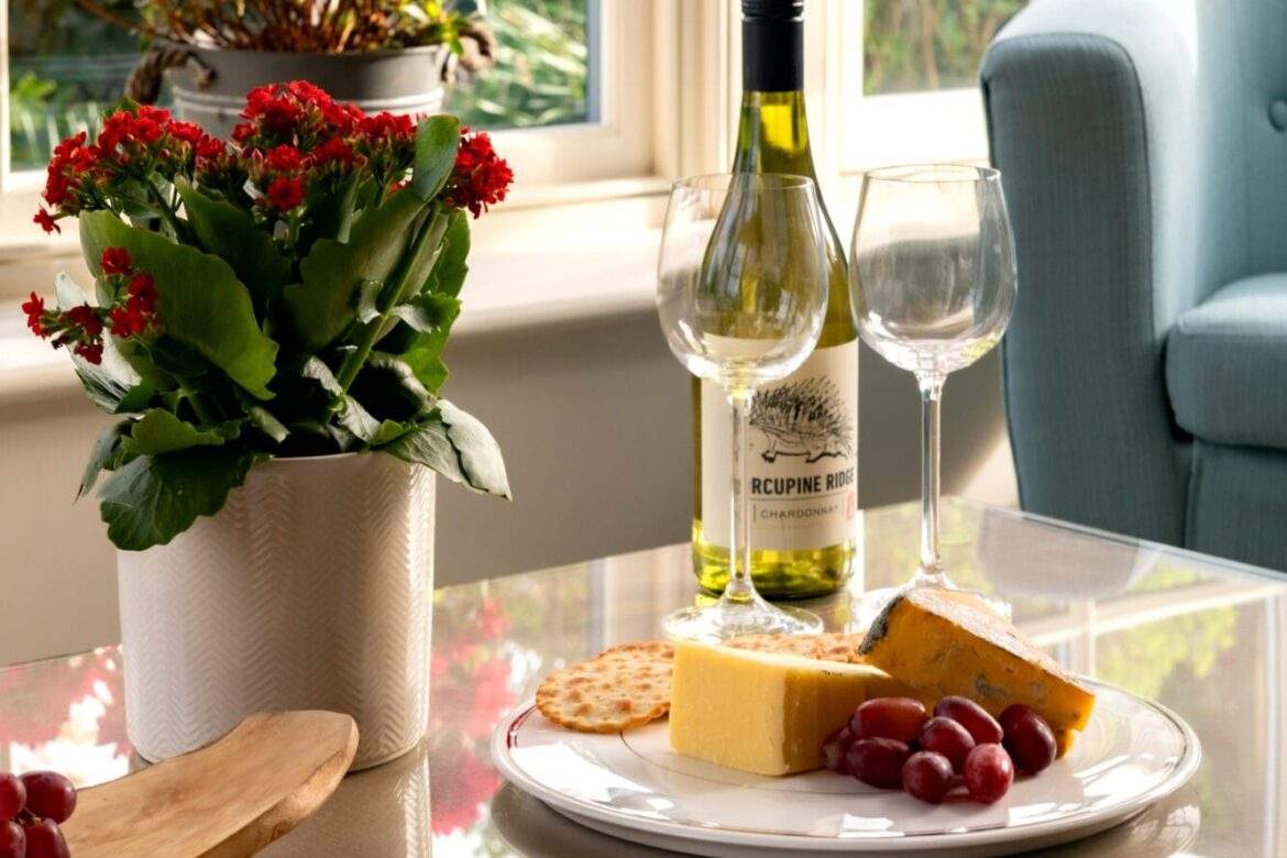 Garden cottage cheese wine and flowers Garden cottage cheese wine and flowers