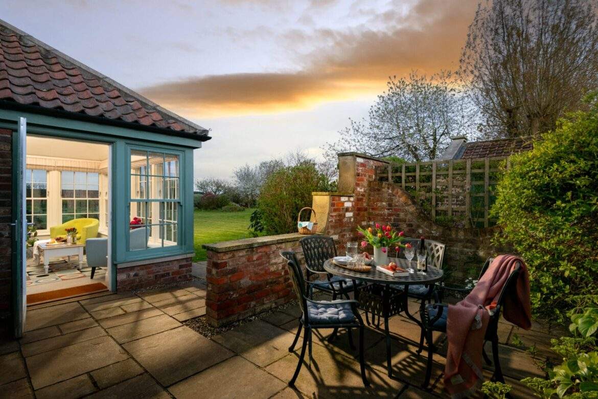 Garden cottage evening shot Garden cottage evening shot
