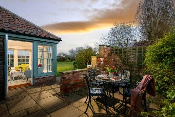 Garden cottage evening shot Garden cottage evening shot